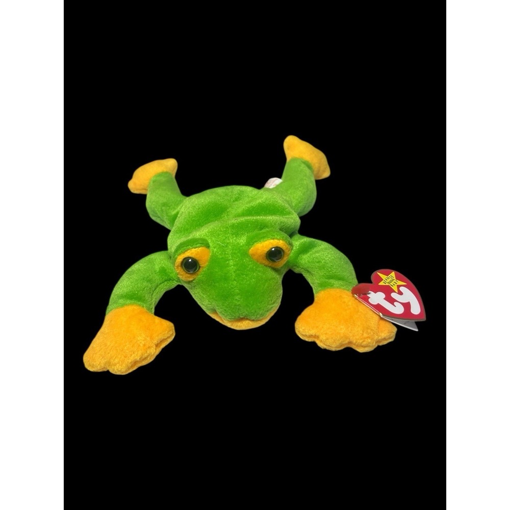 Ty Beanie Baby Smoochy The Frog 1997 Yellow Green